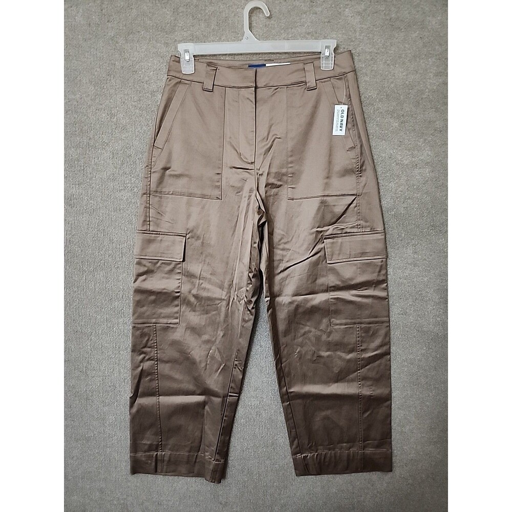 Old Navy Satin Cargo Barrel Wide-Leg Pants Womens 10 Rose Mauve NEW - Picture 3 of 11